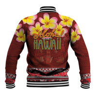 Aloha Plumeria Flowers Baseball Jacket With Hawaiian Style Tapa Tribal LT03 - Polynesian Pride