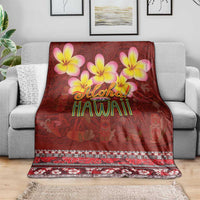 Aloha Plumeria Flowers Blanket With Hawaiian Style Tapa Tribal LT03 - Polynesian Pride