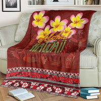 Aloha Plumeria Flowers Blanket With Hawaiian Style Tapa Tribal LT03 - Polynesian Pride