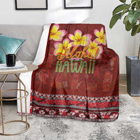 Aloha Plumeria Flowers Blanket With Hawaiian Style Tapa Tribal LT03 - Polynesian Pride