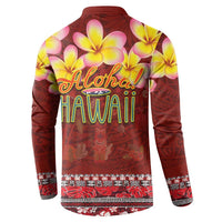 Aloha Plumeria Flowers Button Sweatshirt With Hawaiian Style Tapa Tribal LT03 - Polynesian Pride