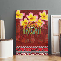 Aloha Plumeria Flowers Canvas Wall Art With Hawaiian Style Tapa Tribal LT03 - Polynesian Pride