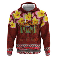 Aloha Plumeria Flowers Zip Hoodie With Hawaiian Style Tapa Tribal