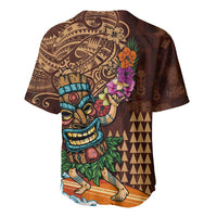 Hawaiian Tiki Mask Surfing Kakau Pattern Baseball Jersey