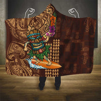 Hawaiian Tiki Mask Surfing Kakau Pattern Hooded Blanket LT03 - Polynesian Pride
