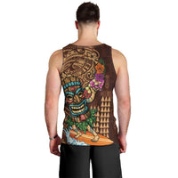 Hawaiian Tiki Mask Surfing Kakau Pattern Men Tank Top LT03 - Polynesian Pride