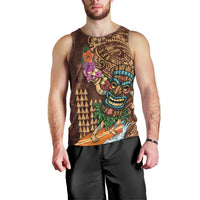 Hawaiian Tiki Mask Surfing Kakau Pattern Men Tank Top LT03 - Polynesian Pride