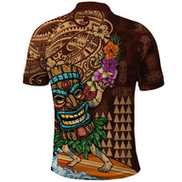 Hawaiian Tiki Mask Surfing Kakau Pattern Polo Shirt LT03 - Polynesian Pride