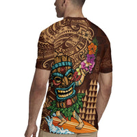 Hawaiian Tiki Mask Surfing Kakau Pattern Rugby Jersey LT03 - Polynesian Pride