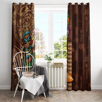 Hawaiian Tiki Mask Surfing Kakau Pattern Window Curtain LT03 - Polynesian Pride
