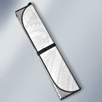 Niue White Sunday Auto Sun Shade Hiapo Tribal Art Tattoos - Polynesian Pride