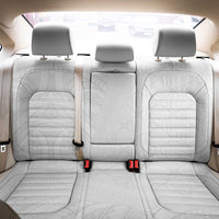 Niue White Sunday Back Car Seat Cover Hiapo Tribal Art Tattoos - Polynesian Pride