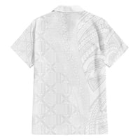 Niue White Sunday Family Matching Puletasi and Hawaiian Shirt Hiapo Tribal Art Tattoos LT03 - Polynesian Pride