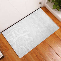 Niue White Sunday Rubber Doormat Hiapo Tribal Art Tattoos LT03 - Polynesian Pride