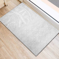 Niue White Sunday Rubber Doormat Hiapo Tribal Art Tattoos LT03 - Polynesian Pride