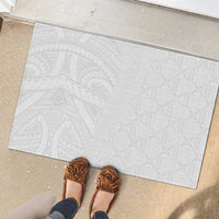 Niue White Sunday Rubber Doormat Hiapo Tribal Art Tattoos LT03 - Polynesian Pride
