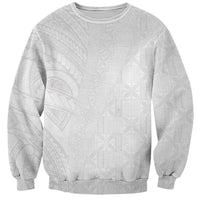 Niue White Sunday Sweatshirt Hiapo Tribal Art Tattoos LT03 Unisex White - Polynesian Pride