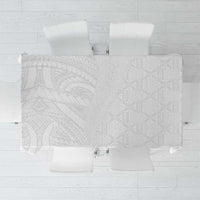 Niue White Sunday Tablecloth Hiapo Tribal Art Tattoos LT03 White - Polynesian Pride