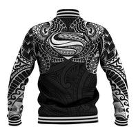 Super Samoan Traditional Tribal Art Tattoos Baseball Jacket Black Color LT03 - Polynesian Pride
