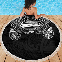 Super Samoan Traditional Tribal Art Tattoos Beach Blanket Black Color LT03 - Polynesian Pride
