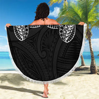 Super Samoan Traditional Tribal Art Tattoos Beach Blanket Black Color LT03 - Polynesian Pride
