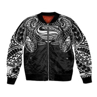 Super Samoan Traditional Tribal Art Tattoos Bomber Jacket Black Color - Polynesian Pride