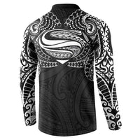Super Samoan Traditional Tribal Art Tattoos Button Sweatshirt Black Color LT03 - Polynesian Pride