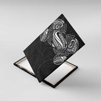 Super Samoan Traditional Tribal Art Tattoos Canvas Wall Art Black Color LT03 With Frame Black - Polynesian Pride