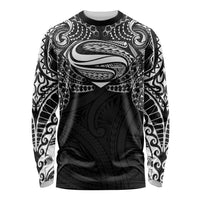 Super Samoan Traditional Tribal Art Tattoos Long Sleeve Shirt Black Color LT03 Unisex Black - Polynesian Pride
