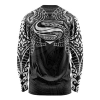 Super Samoan Traditional Tribal Art Tattoos Long Sleeve Shirt Black Color LT03 - Polynesian Pride