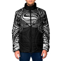 Super Samoan Traditional Tribal Art Tattoos Padded Jacket Black Color LT03 Men Black - Polynesian Pride