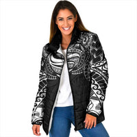 Super Samoan Traditional Tribal Art Tattoos Padded Jacket Black Color LT03 Women Black - Polynesian Pride