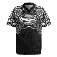 Super Samoan Traditional Tribal Art Tattoos Rugby Jersey Black Color - Polynesian Pride