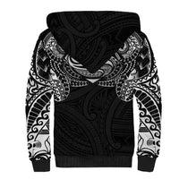 Super Samoan Traditional Tribal Art Tattoos Sherpa Hoodie Black Color LT03 - Polynesian Pride
