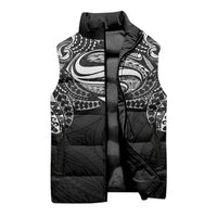 Super Samoan Traditional Tribal Art Tattoos Sleeveless Puffer Jacket Black Color LT03 - Polynesian Pride