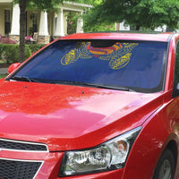 Super Samoan Traditional Tribal Art Tattoos Auto Sun Shade Blue Color - Polynesian Pride