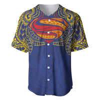 Super Samoan Traditional Tribal Art Tattoos Baseball Jersey Blue Color - Polynesian Pride