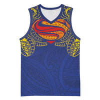 Super Samoan Traditional Tribal Art Tattoos Basketball Jersey Blue Color LT03 Unisex Blue - Polynesian Pride