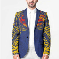 Super Samoan Traditional Tribal Art Tattoos Blazer Blue Color - Polynesian Pride
