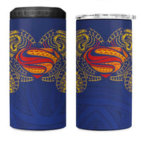 Super Samoan Traditional Tribal Art Tattoos 4 in 1 Can Cooler Tumbler Blue Color LT03 One Size: 16 oz Blue - Polynesian Pride