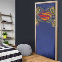 Super Samoan Traditional Tribal Art Tattoos Door Cover Blue Color LT03 - Polynesian Pride