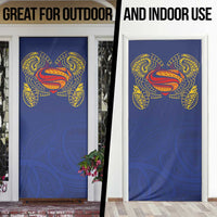 Super Samoan Traditional Tribal Art Tattoos Door Cover Blue Color LT03 - Polynesian Pride