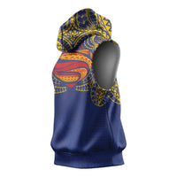 Super Samoan Traditional Tribal Art Tattoos Sleeveless Hoodie Blue Color LT03 - Polynesian Pride