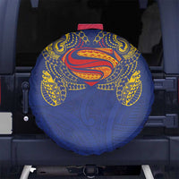 Super Samoan Traditional Tribal Art Tattoos Spare Tire Cover Blue Color - Polynesian Pride
