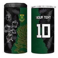 Custom Aotearoa South Africa Rugby Freedom Cup 4 in 1 Can Cooler Tumbler Kiwi Warriors Haka with King Protea Symbol LT03 One Size: 16 oz Green - Polynesian Pride