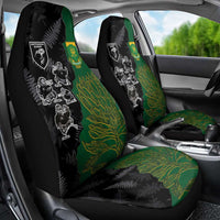 Aotearoa South Africa Rugby Freedom Cup Car Seat Cover Kiwi Warriors Haka with King Protea Symbol - Polynesian Pride