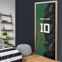 Custom Aotearoa South Africa Rugby Freedom Cup Door Cover Kiwi Warriors Haka with King Protea Symbol - Polynesian Pride