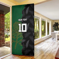 Custom Aotearoa South Africa Rugby Freedom Cup Door Cover Kiwi Warriors Haka with King Protea Symbol - Polynesian Pride