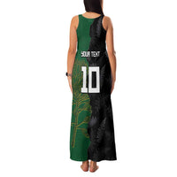 Custom Aotearoa South Africa Rugby Freedom Cup Family Matching Tank Maxi Dress and Hawaiian Shirt Kiwi Warriors Haka with King Protea Symbol - Polynesian Pride