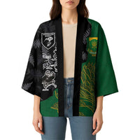Custom Aotearoa South Africa Rugby Freedom Cup Kimono Kiwi Warriors Haka with King Protea Symbol - Polynesian Pride